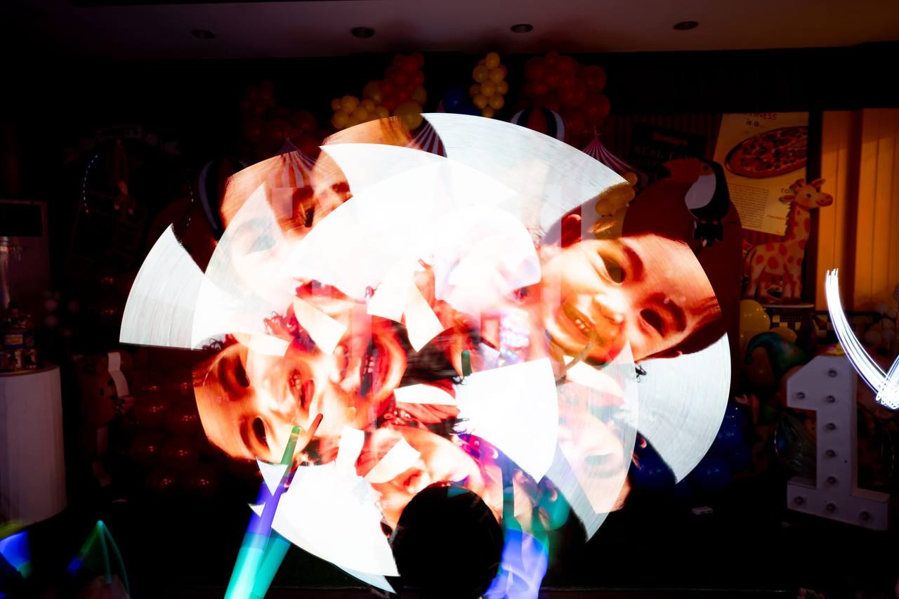 LED pixel poi logo and greetings